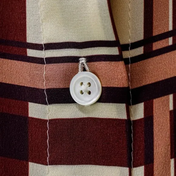 Marni Cream Plaid Silk Blouse - Picture 10 of 13